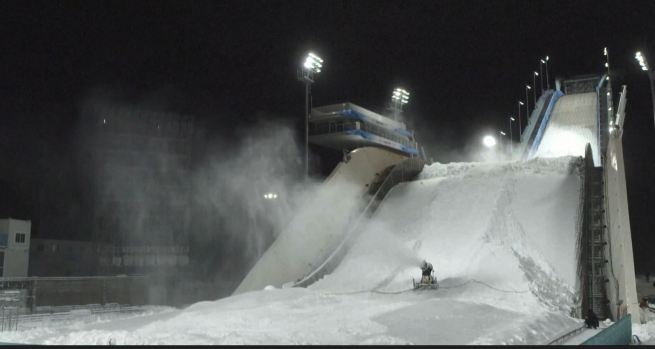 首鋼スキージャンプ台、第1段階の造雪作業完了＝北京冬季五輪
