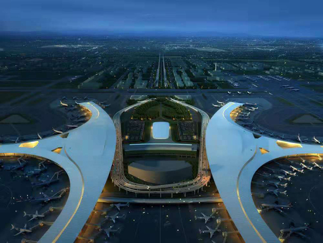 新しい成都天府国際空港　巨大パンダが「変面」を披露_fororder_d1