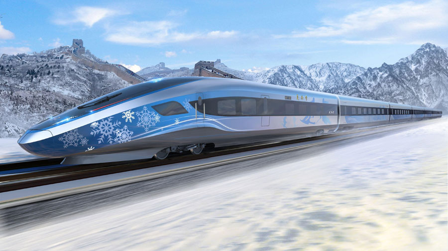 「北京冬季五輪列車」が京張高速鉄道に登場